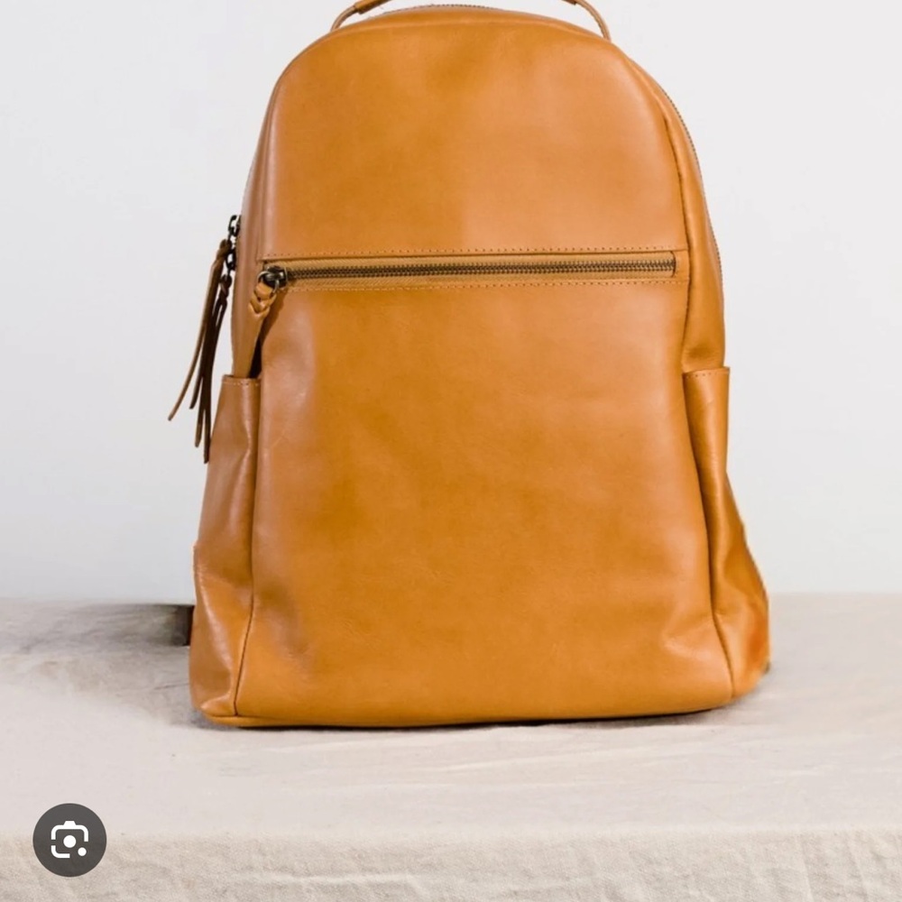 ABLE Tan Leather Backpack